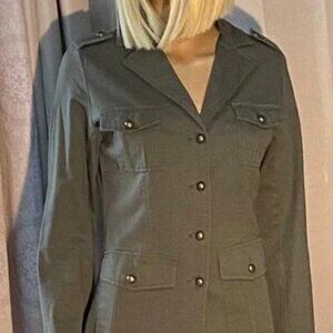 * Heat Wave Vintage Army Green Size S Button Up - Nice Condition